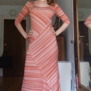 Peruvian Connection - rust striped circe dress